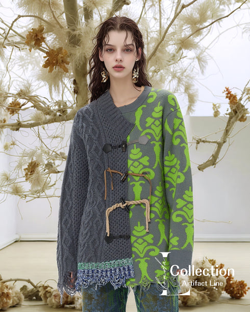 Patchwork Toggle Sweater